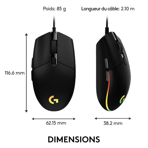 Logitech G203 LIGHTSYNC 8000 DPI Optical Gaming Mouse - WIRED
