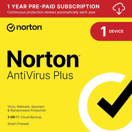 Norton 360 (PC/Mac) | Continuous Protection | Cloud Backup | 1-Year Subscription |  Digital Download
