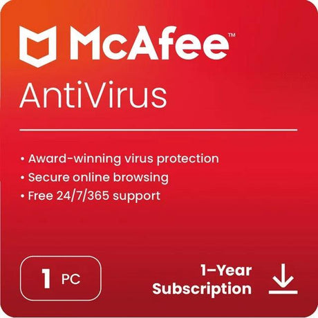 McAfee® Antivirus | Instant Download | 1 User - 1 Year | For 1 PC - Astech Cloud Systems